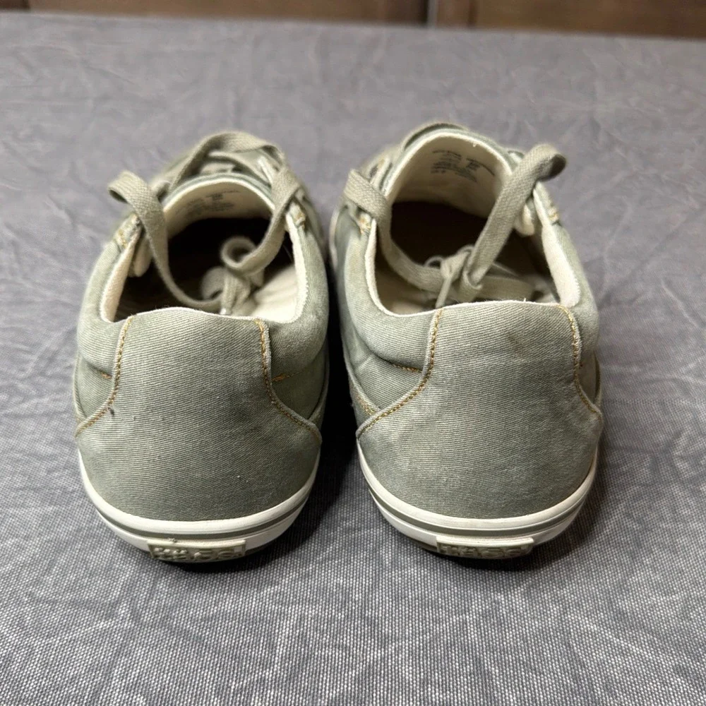 Taos Sneakers Womens 9 Moc Star Sage Green Canvas Lace Up MST-13482A EXCELLENT
